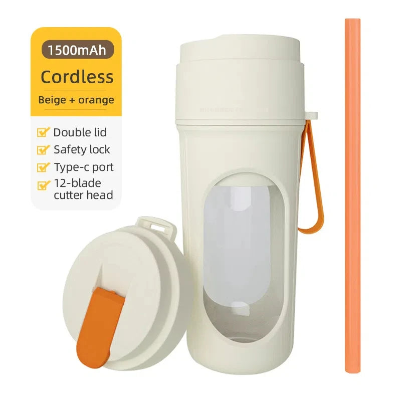 Ultimate Portable Electric Blender with 6 Blades - Perfect for Juices, Smoothies, and Ice Crushing!