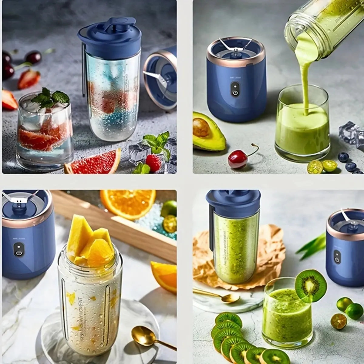 Ultimate Portable Electric Blender with 6 Blades - Perfect for Juices, Smoothies, and Ice Crushing!