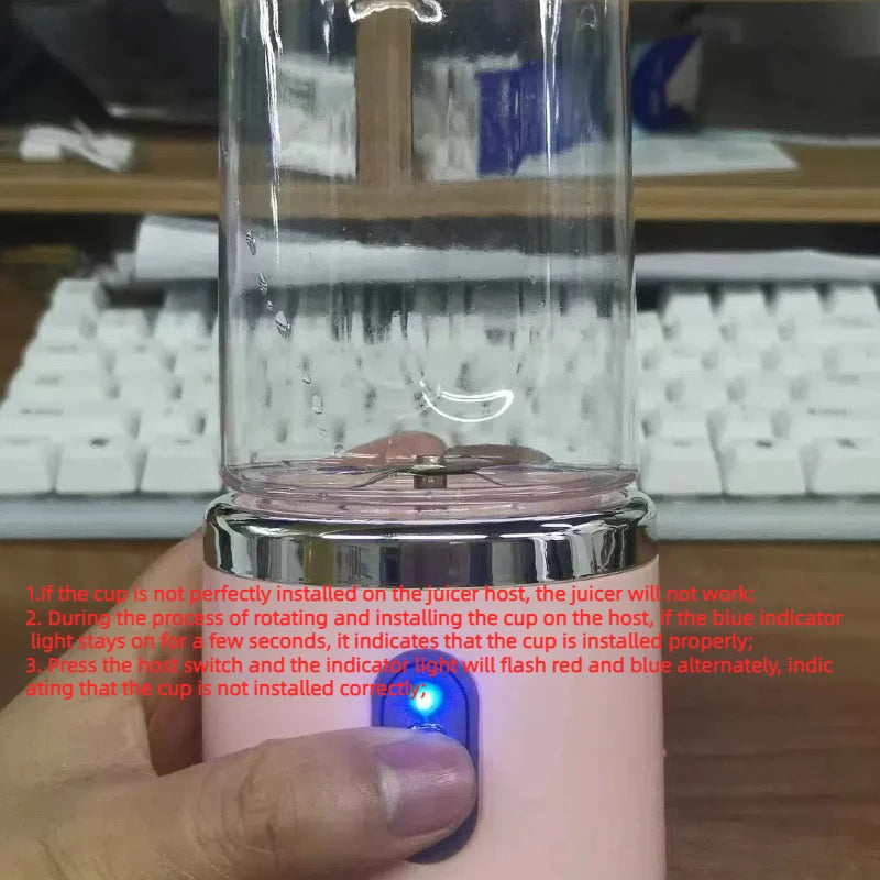 Ultimate Portable Electric Blender with 6 Blades - Perfect for Juices, Smoothies, and Ice Crushing!